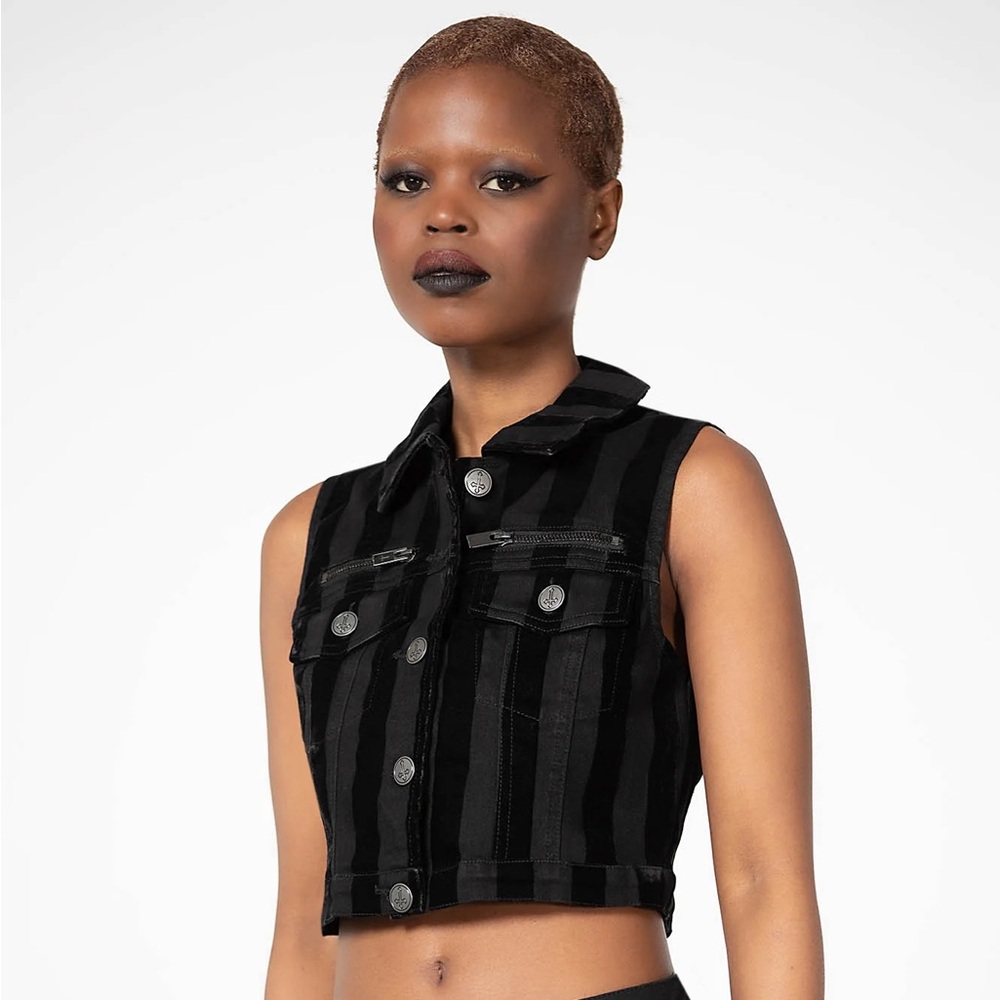 Killstar Notorious Trucker Cropped Vest